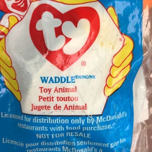 TY Teenie Beanie Babie - Waddle‎ black/white penguin 1993 - Picture 2 of 3